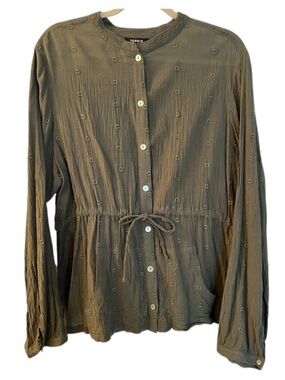 EUC Crinkle Gauze Tie Waist Shirt, Torrid Size 2